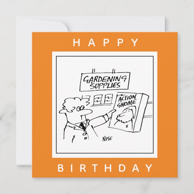Cartão Gnomo de Ação no Cartoon do Centro Jardim (Frente)