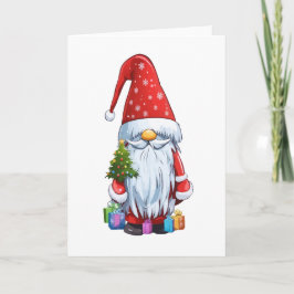 Cartão Gnomo de Natal Gonk Vestido com um Traje Festivo