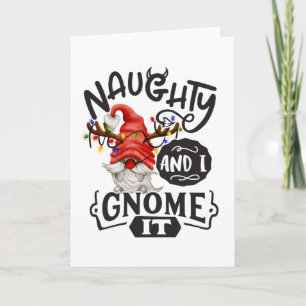Cartão Gnomo de Natal Malicioso e Eu Sei