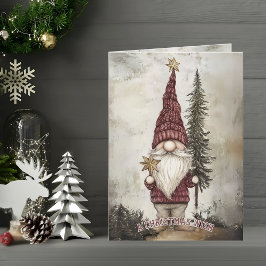 Cartão Gnomo de Natal para as Festas