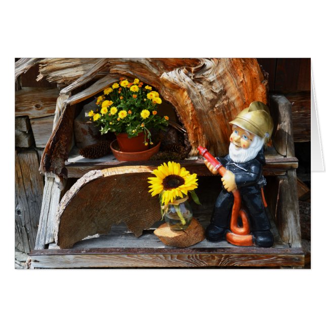 Cartão Gnomo do jardim (Frente Horizontal)