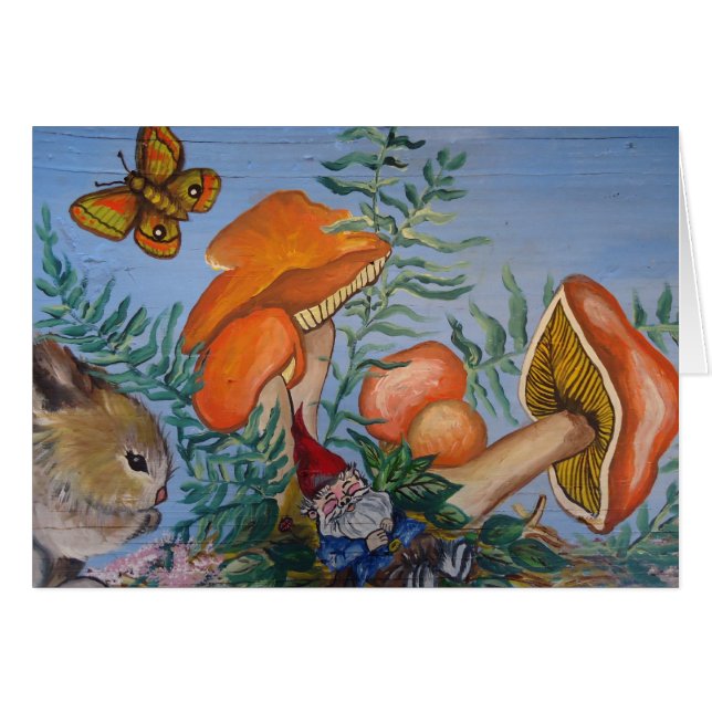 Cartão Gnomo e Mushrrooms (Frente Horizontal)