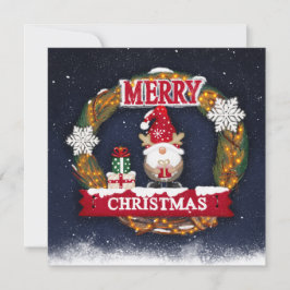 Cartão Gnomo Feliz Natal 