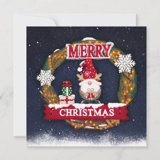 Cartão Gnomo Feliz Natal  (Frente)