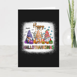 Cartão Gnomo Halloween Dia de Ação de Graças Natal Feliz