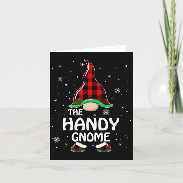 Cartão Gnomo Prático de Plaid de Búfalo Correspondente Fa (Frente)
