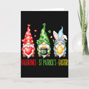 Cartão Gnomos de Feriado Dia dos Namorados St Patricks Pá