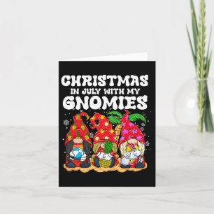 Cartão Gnomos De Férias De Verão Passam Feliz Natal Em Ju