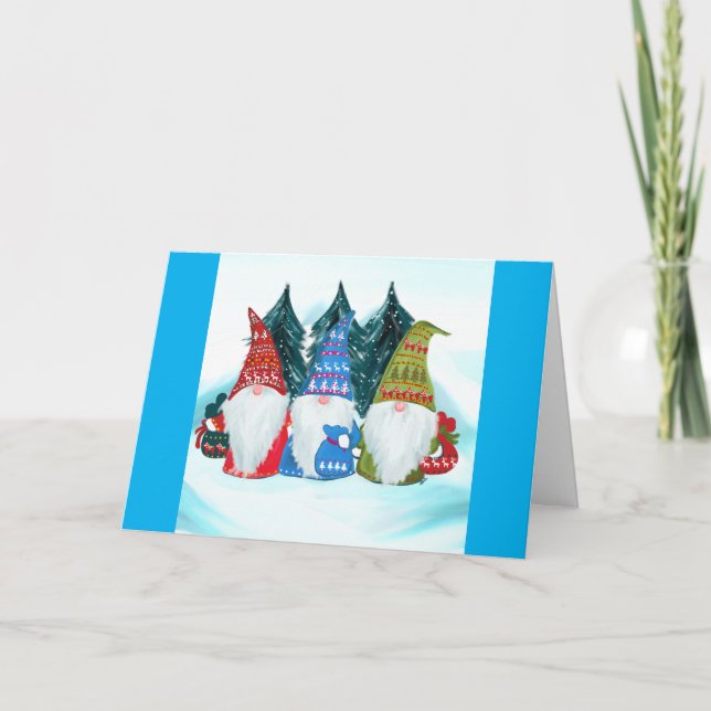 Cartão Gnomos de Natal (Frente)