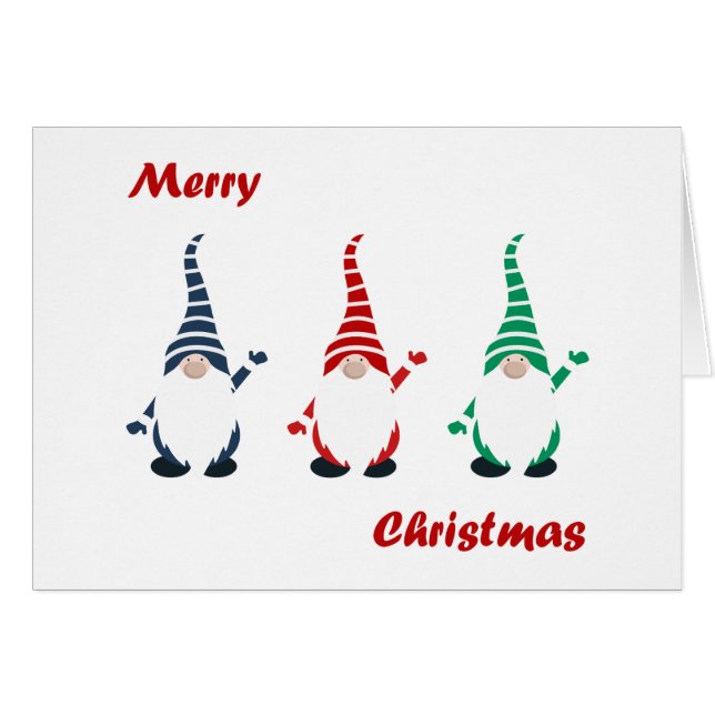 Cartão Gnomos de Natal (Frente horizontal)