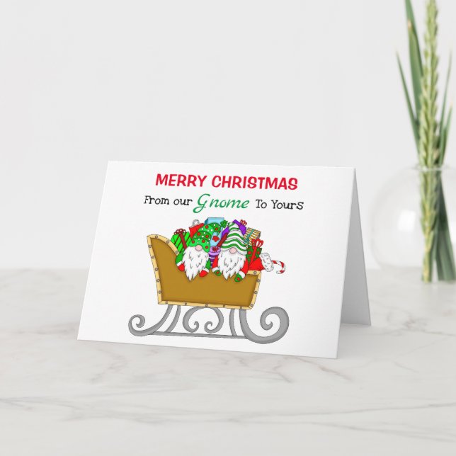 Cartão Gnomos de Natal | Do Nosso Gnomo para o seu Feriad (Frente)