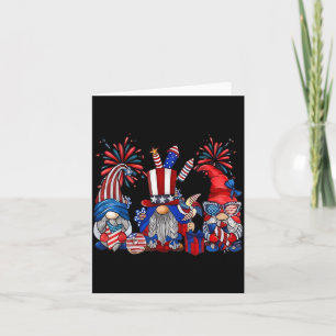 Cartão Gnomos do Dia 4 de Julho Patriótico Diversão Indep