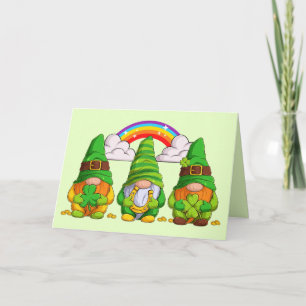 Cartão Gnomos Leprechaun Sortudos