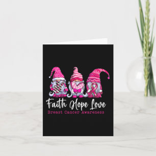 Cartão Gnomos Pink Warrior Faith Hope ama Cancer