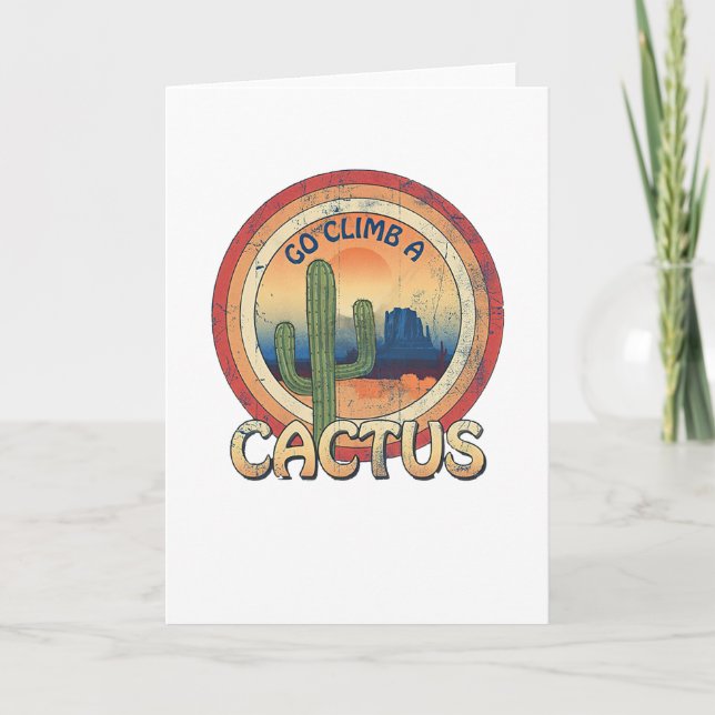 Cartão Go Climb a Cactus (Frente)