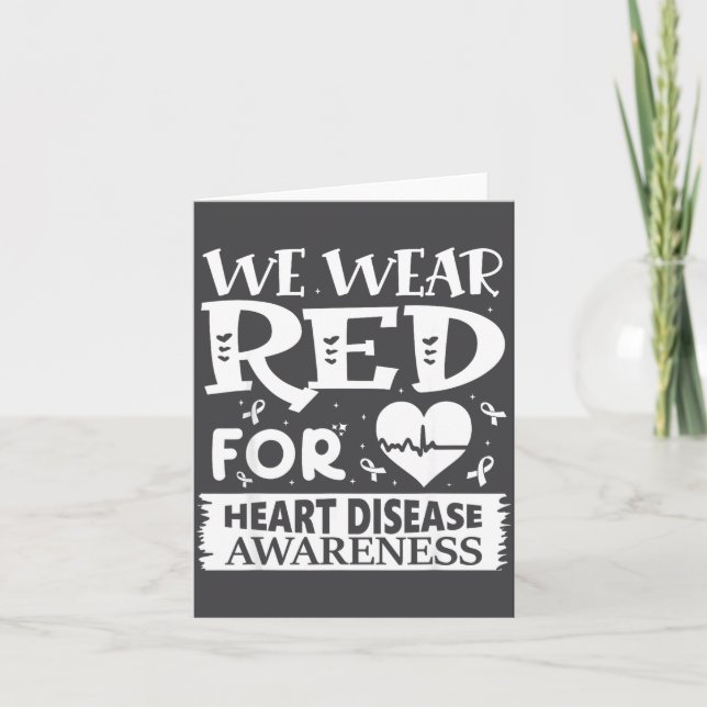 Cartão Go Red – Awareness For Us Heart Health Month In Fe (Frente)