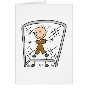 Cartão Goalie do menino do futebol