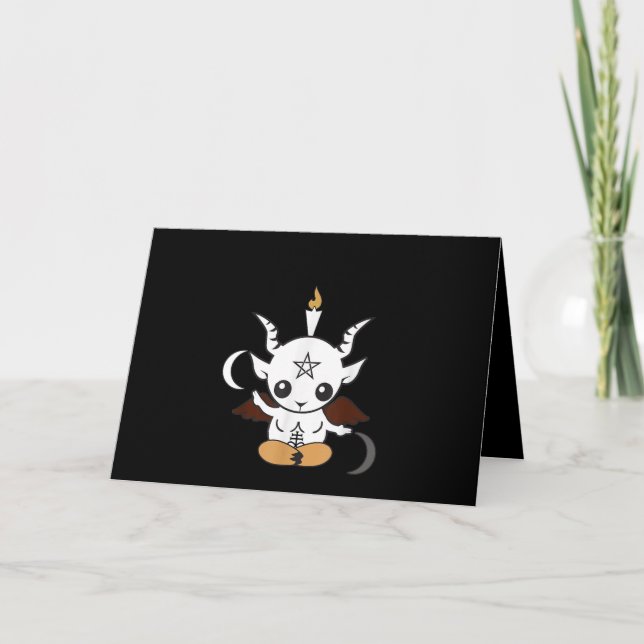 Cartão Goat Baphomet Halloween Gift (Frente)
