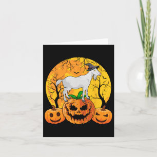 Cartão Goat Halloween Bruxa Abóbora Engraçada Cabra Cabra