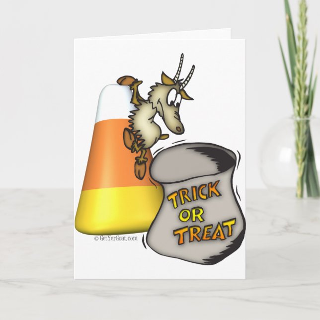 Cartão Goat Trick or Treat Halloween Gifts (Frente)