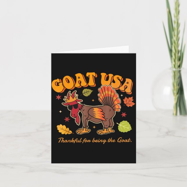 Cartão Goat Usa Thankful For Being The Goat Funny Thanksg (Frente)