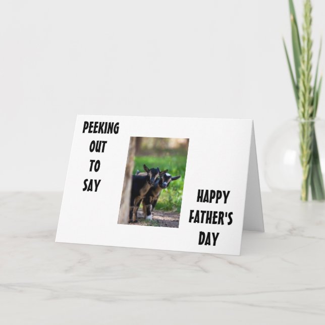 CARTÃO GOATS PEEK OUT TO SAY **HAPPY FATHER'S DAY** (Frente)