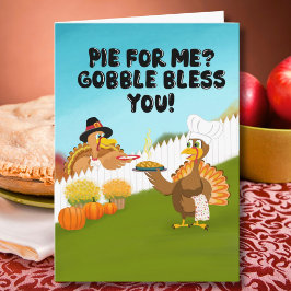 Cartão Gobble Abençoado Você Funny Turkey's Dia de Ação d