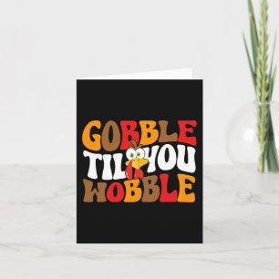 Cartão Gobble Até Você Cambalear Peru Retro Queda Dia de