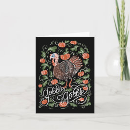 Cartão Gobble Gobble Turquia Ação de Graças
