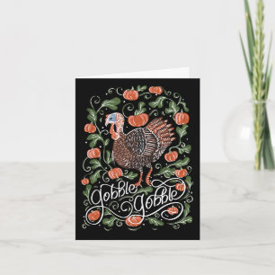 Cartão Gobble Gobble Turquia Ação de Graças