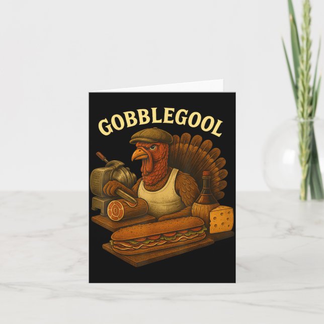 Cartão Gobbol Turkey Baker Thanksgiving  (Frente)