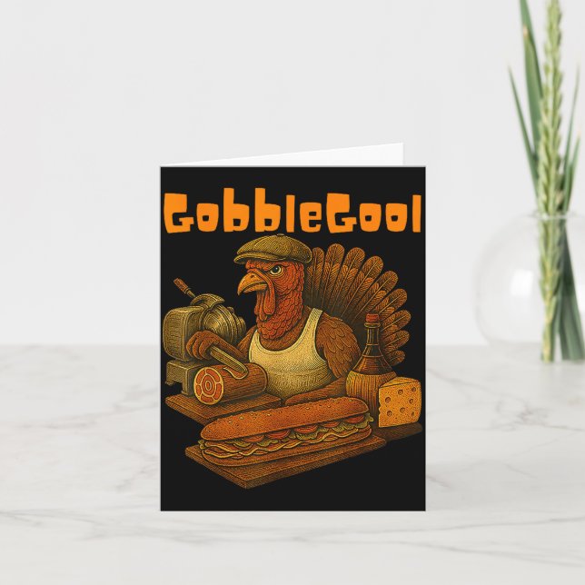 Cartão Gobbol Turkey Day Thanksgiving Funny Gobble Thankf (Frente)
