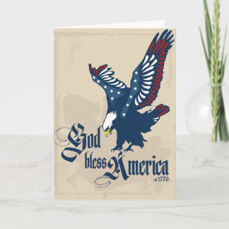 Cartão God Bless America Blank Greeting Card in Tan
