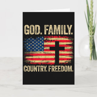 Cartão God Family Country Freedom Usa Flag Cross 