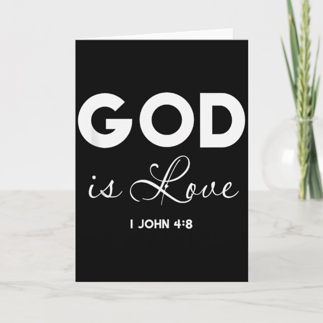 Cartão God Is Love 1 John 4_8 Bible Verse Christian Scrip (Frente)