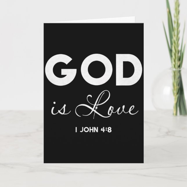 Cartão God Is Love 1 John 4_8 Bible Verse Christian Scrip (Frente)