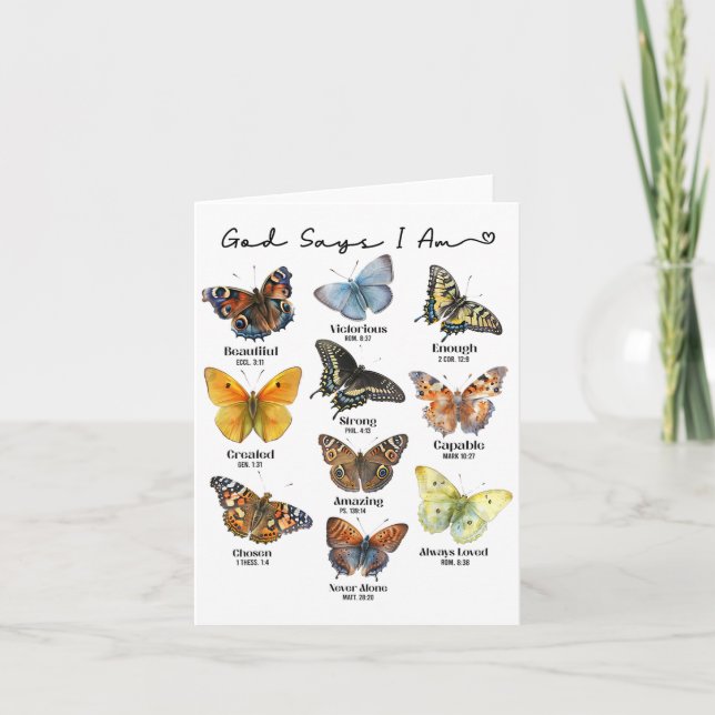 Cartão God Says I Am Bible Verse Religious Christian Butt (Frente)