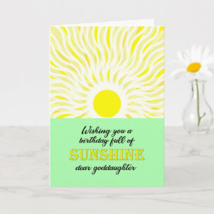 Cartão Godchild Birthday Bright Sunshine Card