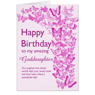 Cartão Godchild Birthday Butflies