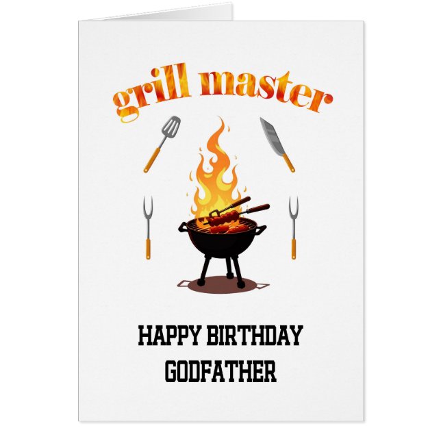 Cartão Goddad Grill Master Birthday (Frente)