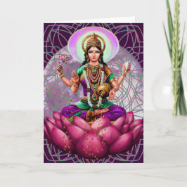 Cartão Goddess Lakshmi - Fortune greeting card