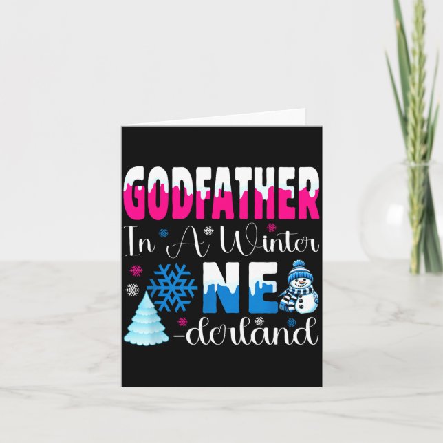 Cartão Godfather In A Winter Onederland Bday Girl Sweet S (Frente)