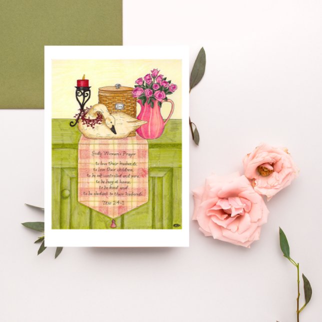 Cartão Godly Woman's Prayer Mother's Day Card (Criador carregado)