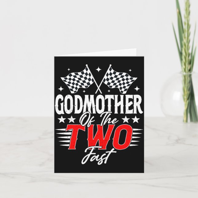 Cartão Godmother Of The Two Fast Second Birthday Racing C (Frente)