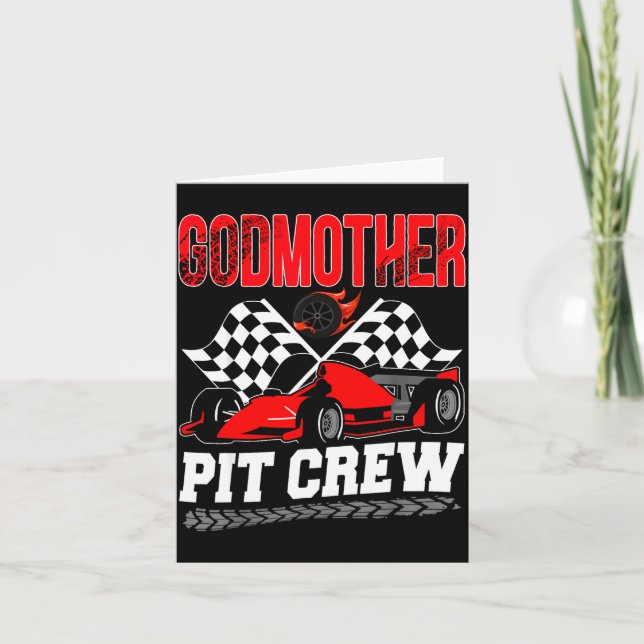 Cartão Godmother T Crew Racing Family Race Car Birthday B (Frente)