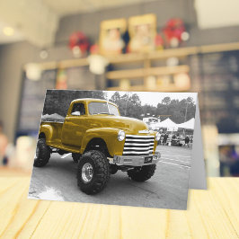 Cartão Gold 1950s Hot Rod Truck Greeting Card