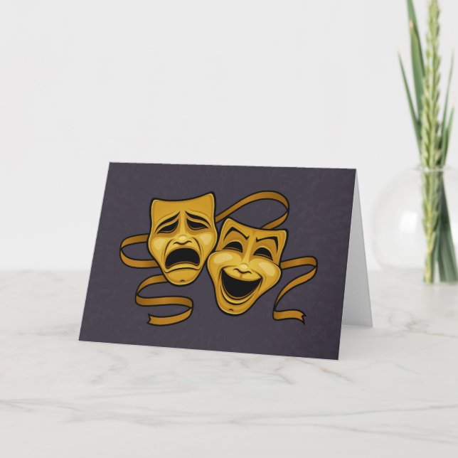 Cartão Gold Comedy And Tragedy Theater Masks (Frente)