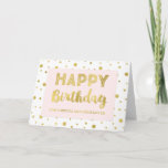 Cartão Gold Confetti Pink Granddaughter Birthday Card<br><div class="desc">Birthday card for granddaughter with glamorous gold confetti and modern text in light blush pink and white.</div>