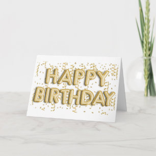 Cartão Gold Foil Balloons Feliz Aniversário