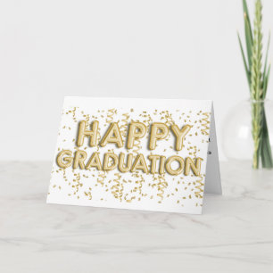 Cartão Gold Foil Balloons Feliz Graduação
